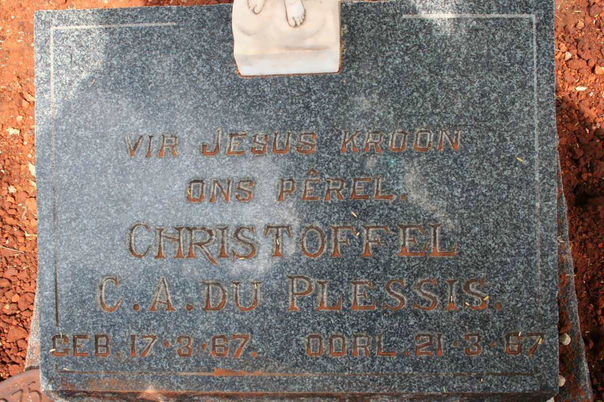 PLESSIS Christoffel C.A., du 1967-1967