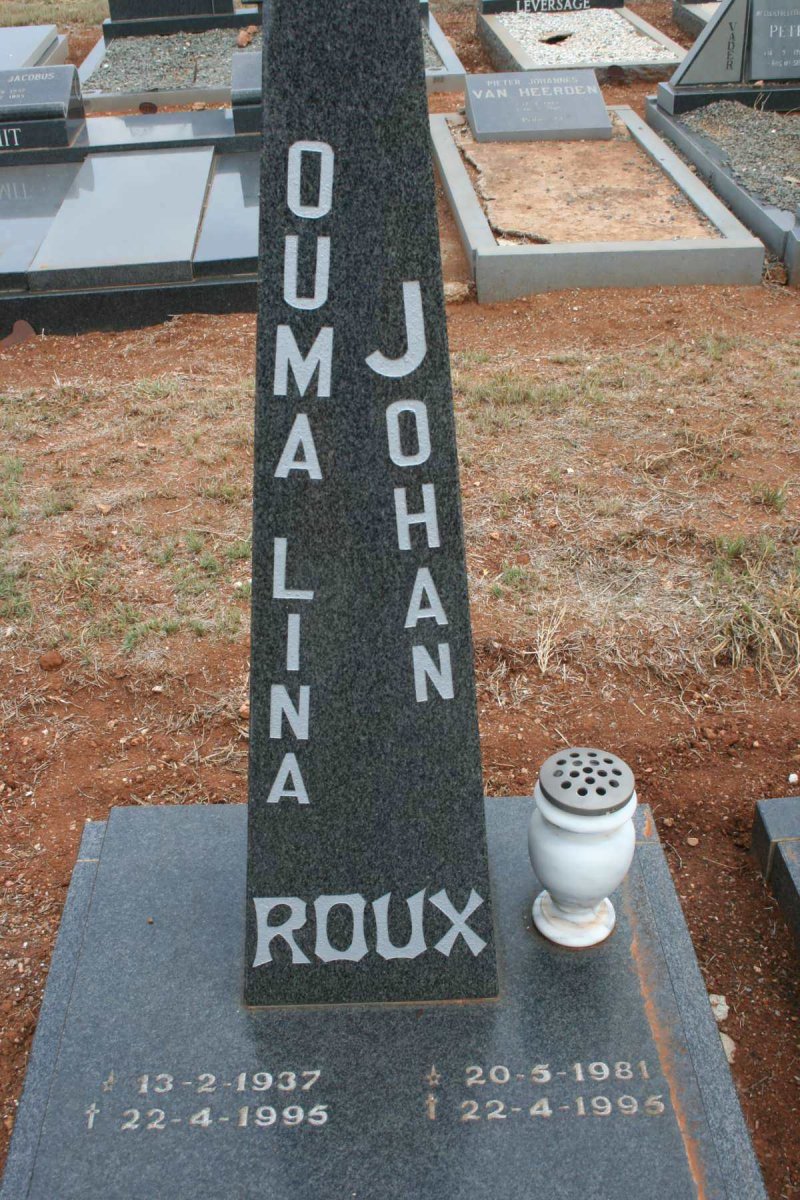 ROUX Lina 1937-1981 :: ROUX Johan 1995-1995