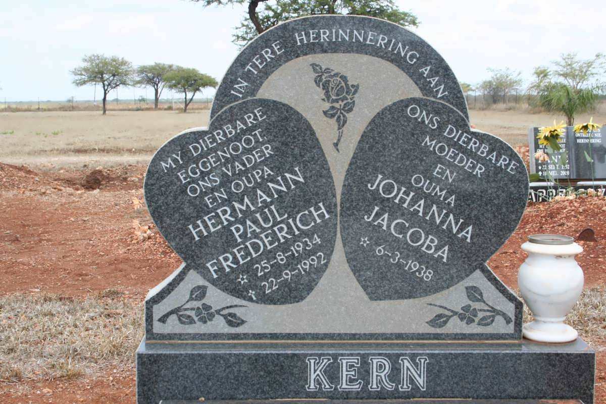 KERN Hermann Paul Frederich 1934-1992 &amp; Johanna Jacoba 1938-