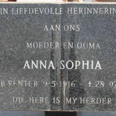 ROUX Anna Sophia nee VENTER 1916-1993
