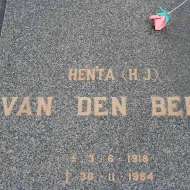 BERG H.J., van den 1918-1984 &amp; S.J. 1919-