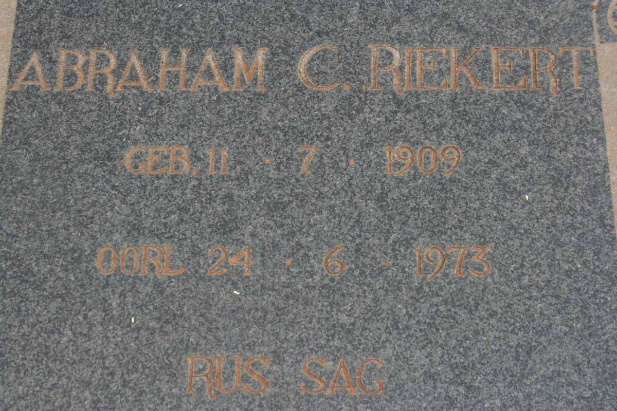 RIEKERT Abraham C. 1909-1973