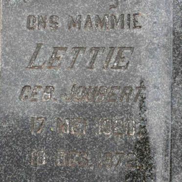 RENSBURG Lettie, van nee JOUBERT 1920-1972