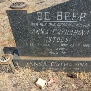 BEER Anna Catharina, de nee STOLS 1894-1988 :: DE BEER Anna Catharina 19??-1935