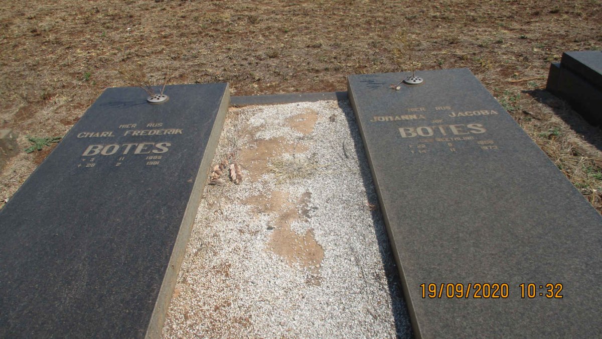 BOTES Charl Frederik 1905-1981 &amp; Johanna Jacoba NEETHLING 1906-1973