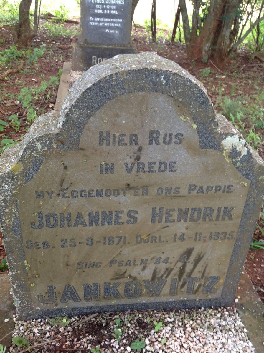 JANKOWITZ Johannes Hendrik 1871-1935