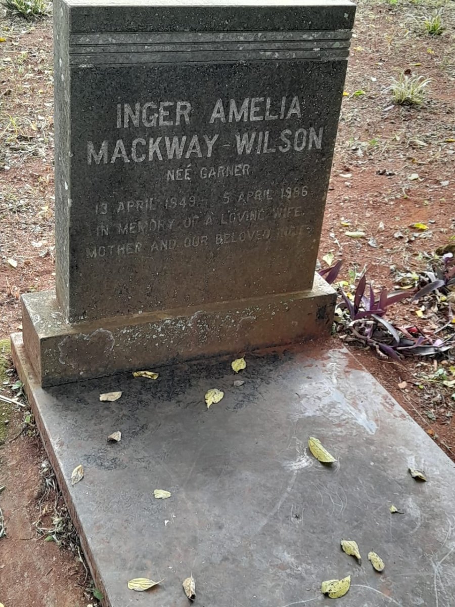 WILSON Inger Amelia, MACKWAY- nee GARNER 1949-1986