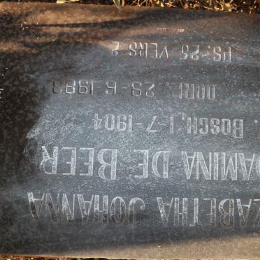 BEER Elizabetha Johanna Adamina, de nee BOSCH 1904-1983