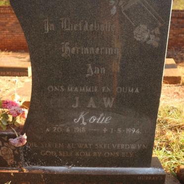 COETZER J.A.W. 1918-1994