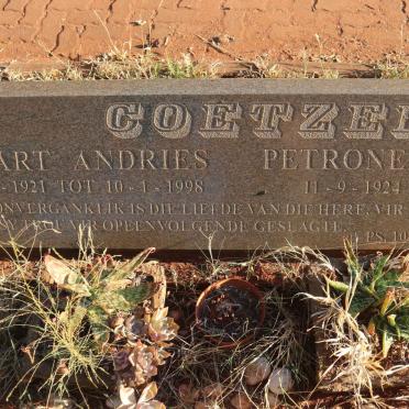 COETZEE Tjaart Andries 1921-1998 &amp; Petronella Jacoba 1924-1990