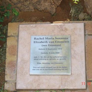 EMMENIS Rachel Maria Susanna Elizabeth, van nee ERASMUS 1912-2000