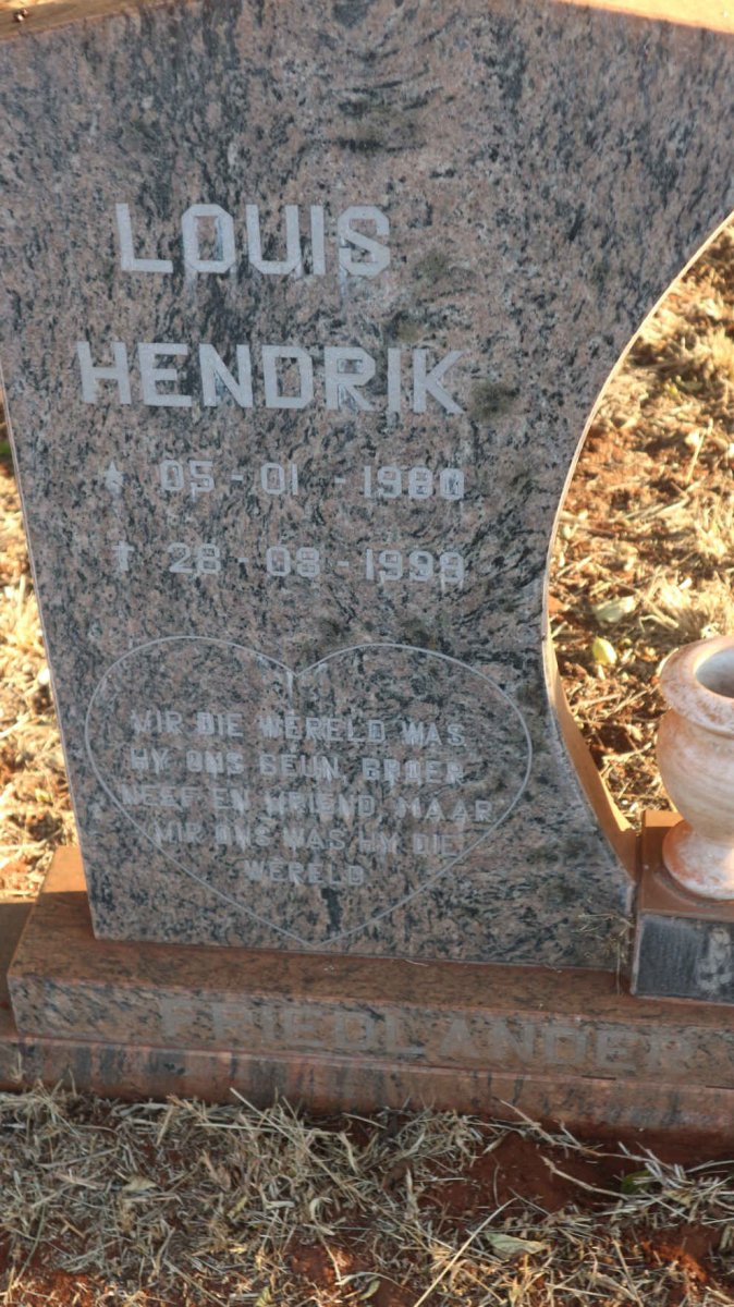 FRIEDLANDER Louis Hendrik 1980-1999