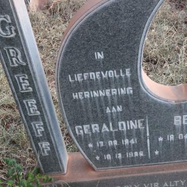 GREEFF Ben 1937- &amp; Geraldine 1941-1998