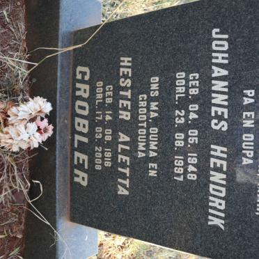 GROBLER Johannes Hendrik 1948-1997 :: GROBLER Hester Aletta 1916-2008