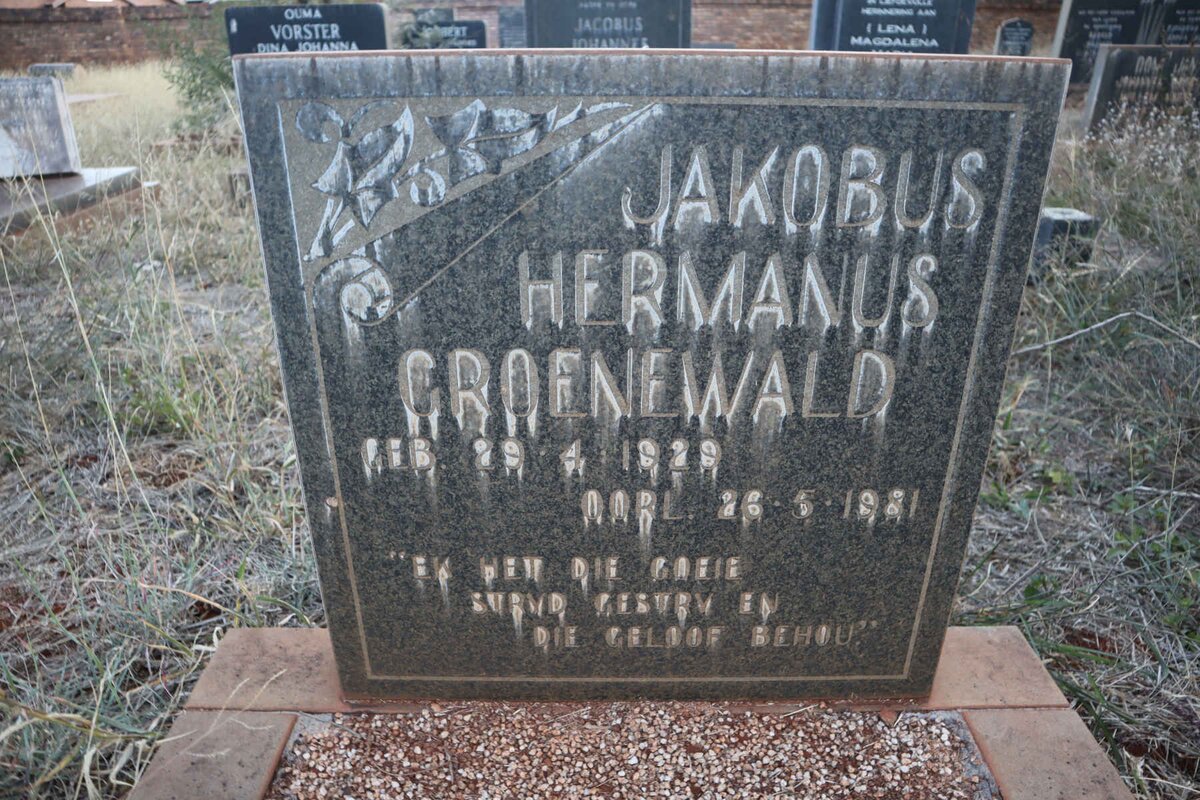 GROENEWALD Jakobus Hermanus 1929-1981
