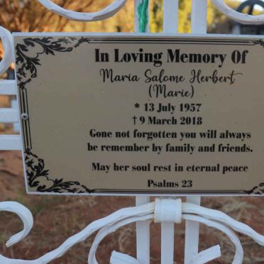 HERBERT Maria Salome 1957-2018 :: HERBERT Raymond Ian 1985-2018