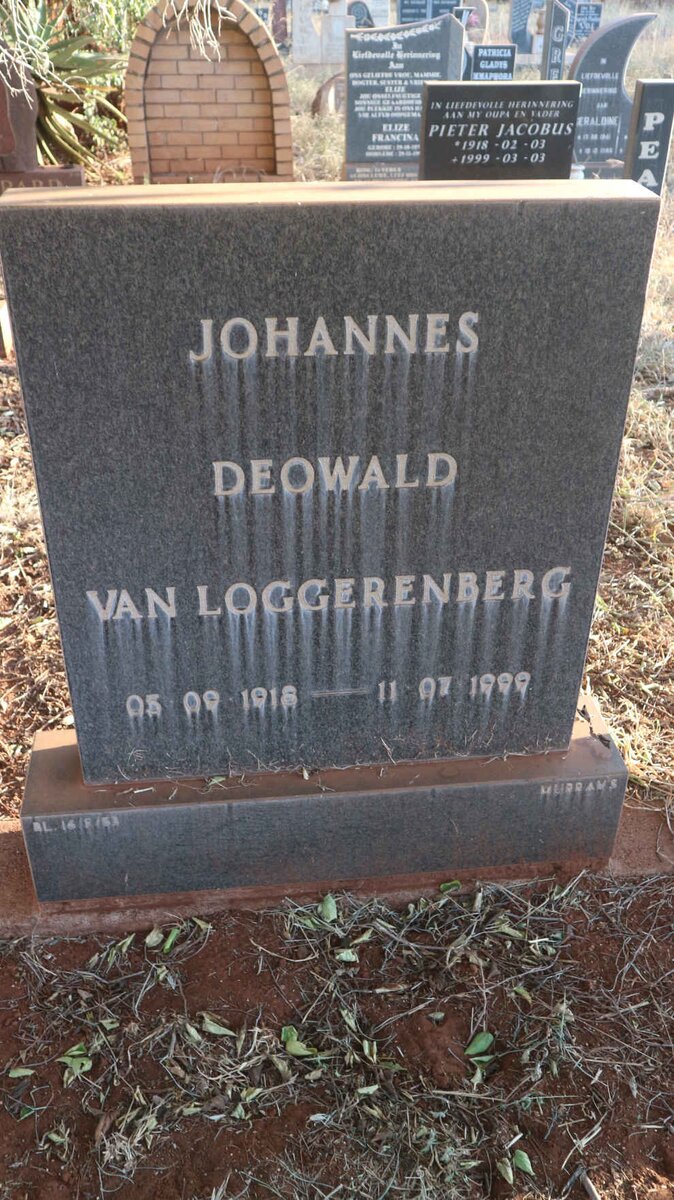 LOGGERENBERG Johannes Deowald, van 1918-1999