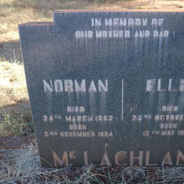 MCLACHLAN Norman 1894-19?2 &amp; Ellen 1900-1951