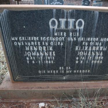 OTTO Hendrik Johannes 1913-1985 &amp; Elizabeth Johanna 1920-2008