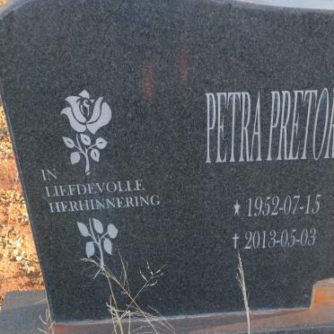 PRETORIUS Petra 1952-2013