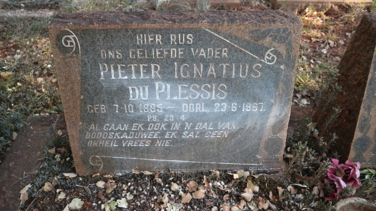 PLESSIS Pieter Ignatius, du 1895-1967