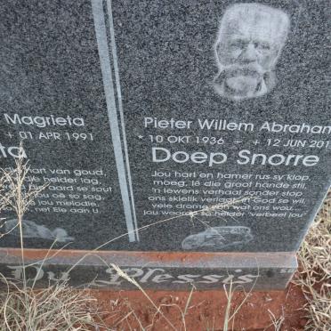 PLESSIS Pieter Willem Abraham, du 1936-2013 &amp; ?ith Susara Magrieta 1936-1991
