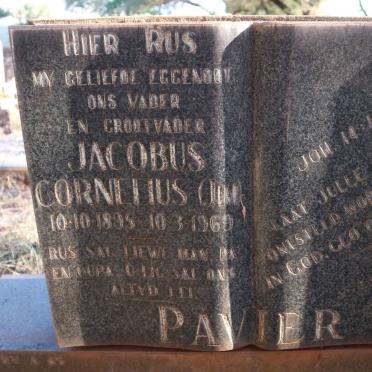 PAVIER Jacobus Cornelius 1895-1969