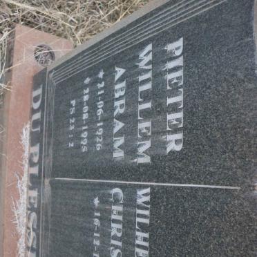 PLESSIS Pieter Willem Abram, du 1926-1995 &amp; Wilhelmina Christina 1929-