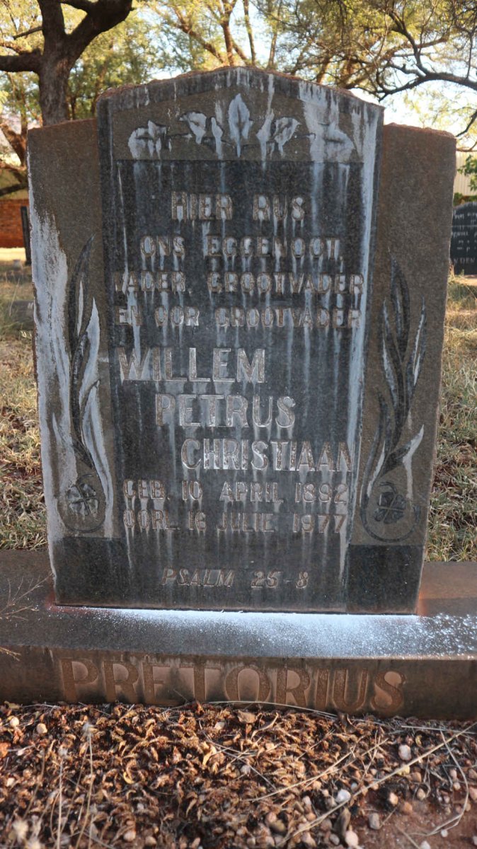 PRETORIUS Willem Petrus Christiaan 1892-1977