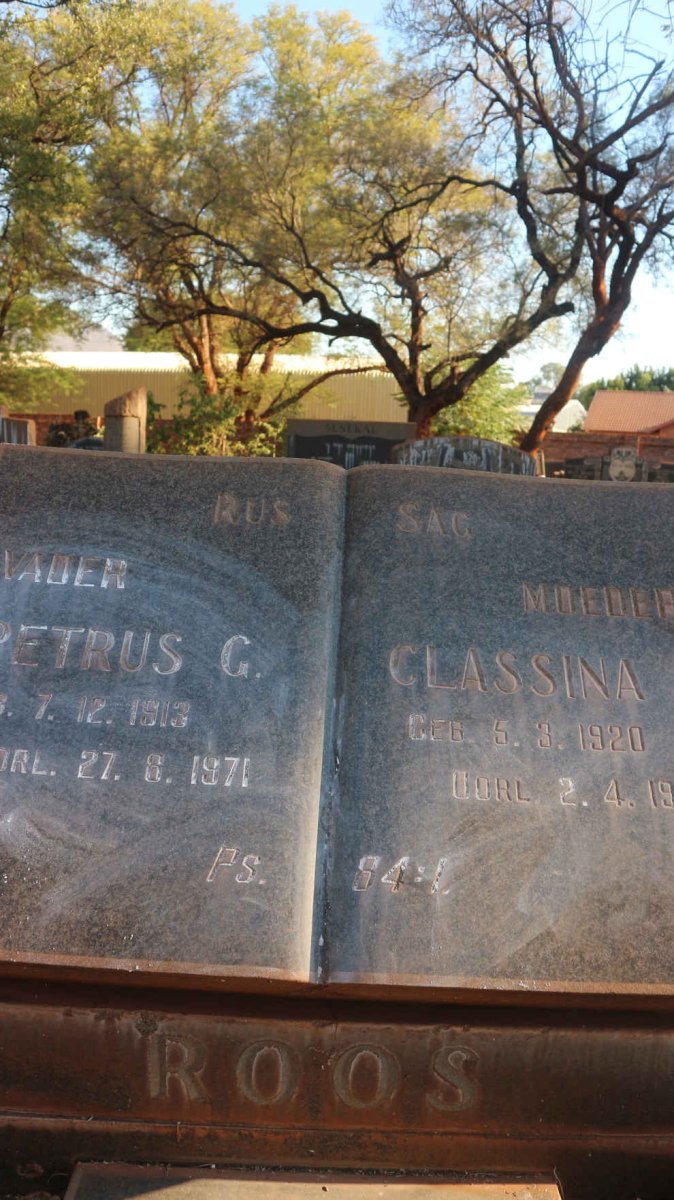 ROOS Petrus G. 1913-1971 &amp; Classina S. 1920-1995