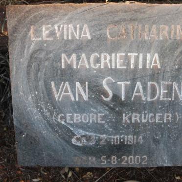 STADEN Levina Catharina Magrietha, van nee KRUGER 1914-2002
