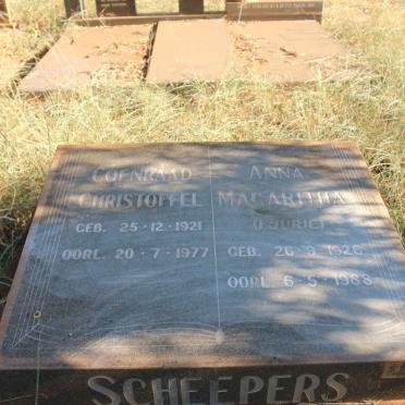 SCHEEPERS Coenraad Christoffel 1921-1977 &amp; Anna Magaritha FOURIE 1926-1988