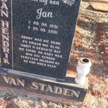 STADEN Jan Hendrik, van 1951-2001