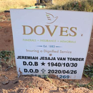 TONDER Jeremiah Jesaja, van 1940-2020