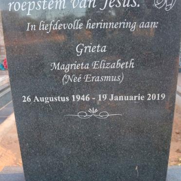 WIELLIGH Magrieta Elizabeth, von nee ERASMUS 1946-2019
