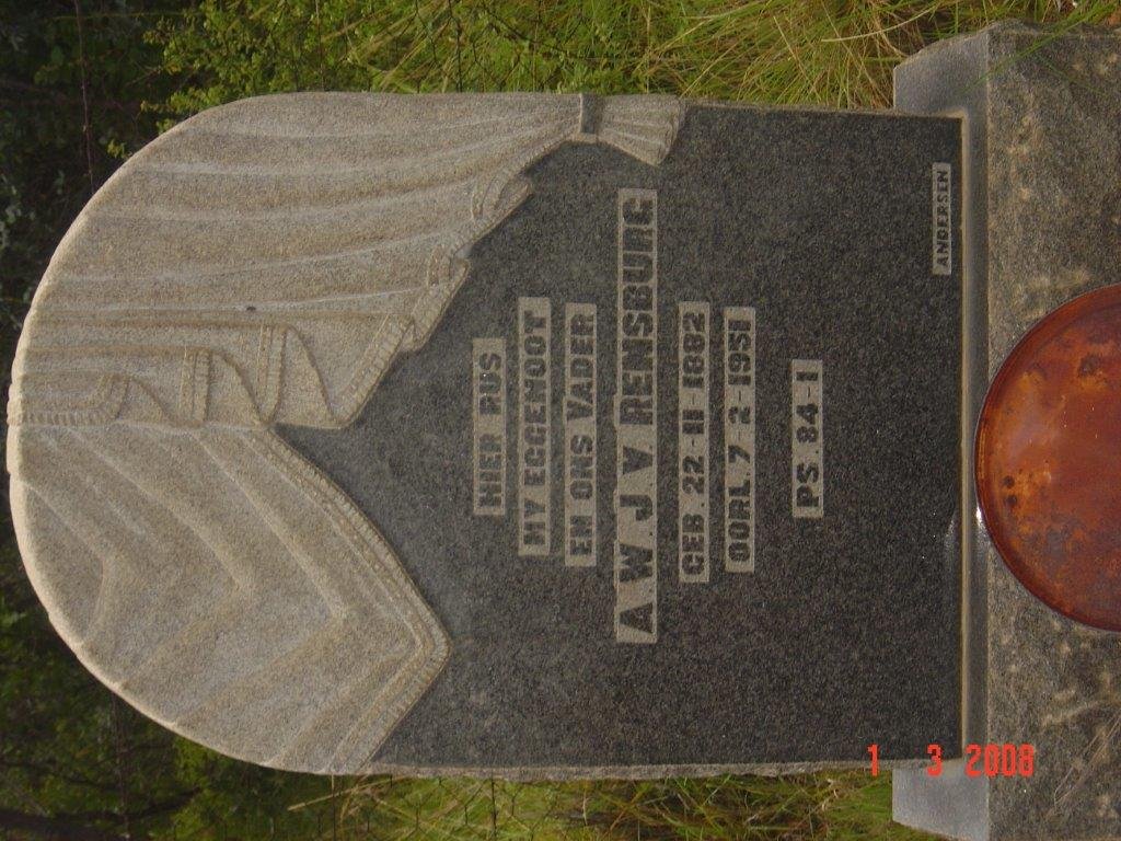 RENSBURG A.W., J. van 1882-1951