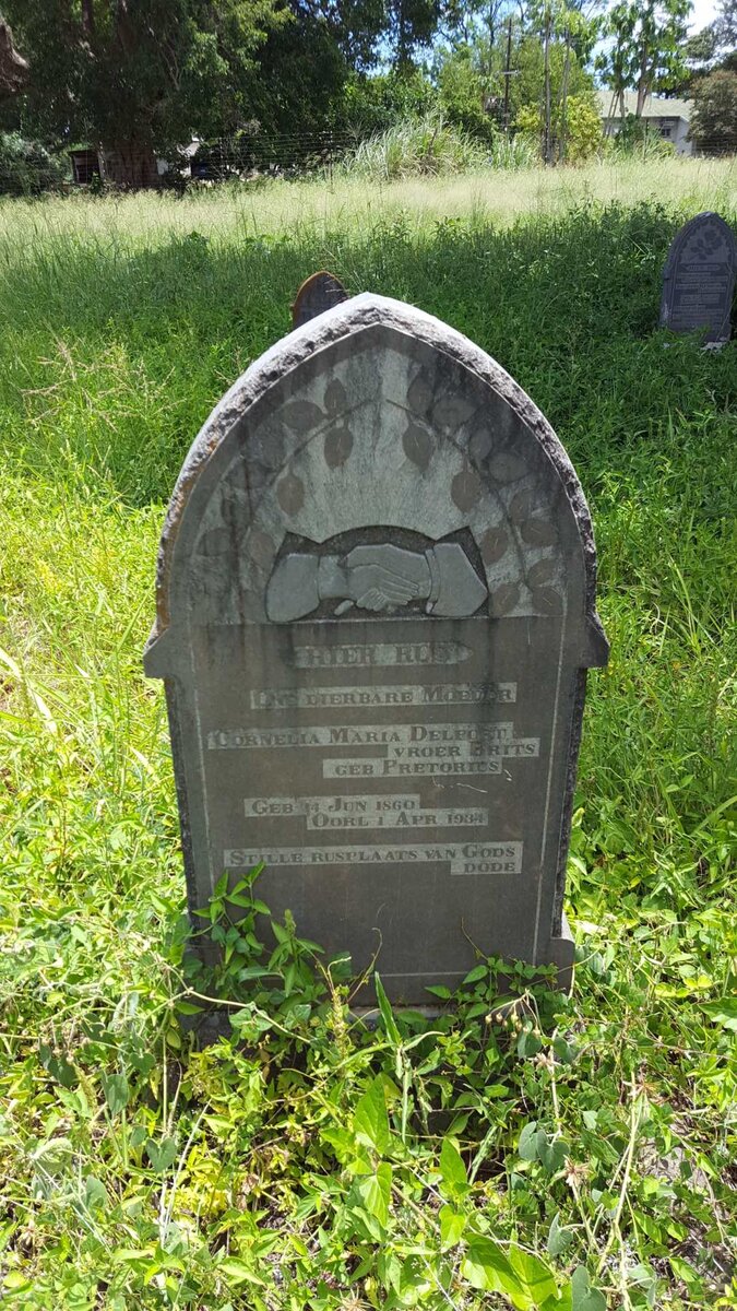 DELPORT Cornelia Maria voorheen BRITS nee PRETORIUS 1860-1934