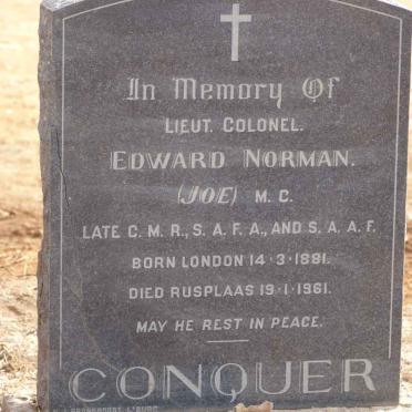 CONQUER Edward Norman 1881-1961