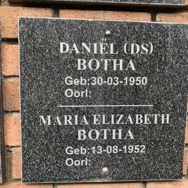 BOTHA Daniel 1950- &amp; Maria Elizabeth 1952-