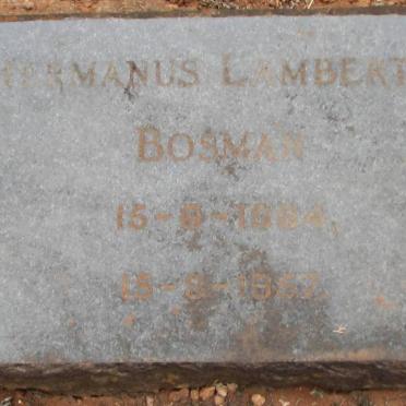 BOSMAN Hermanus Lambertus 1954-1957