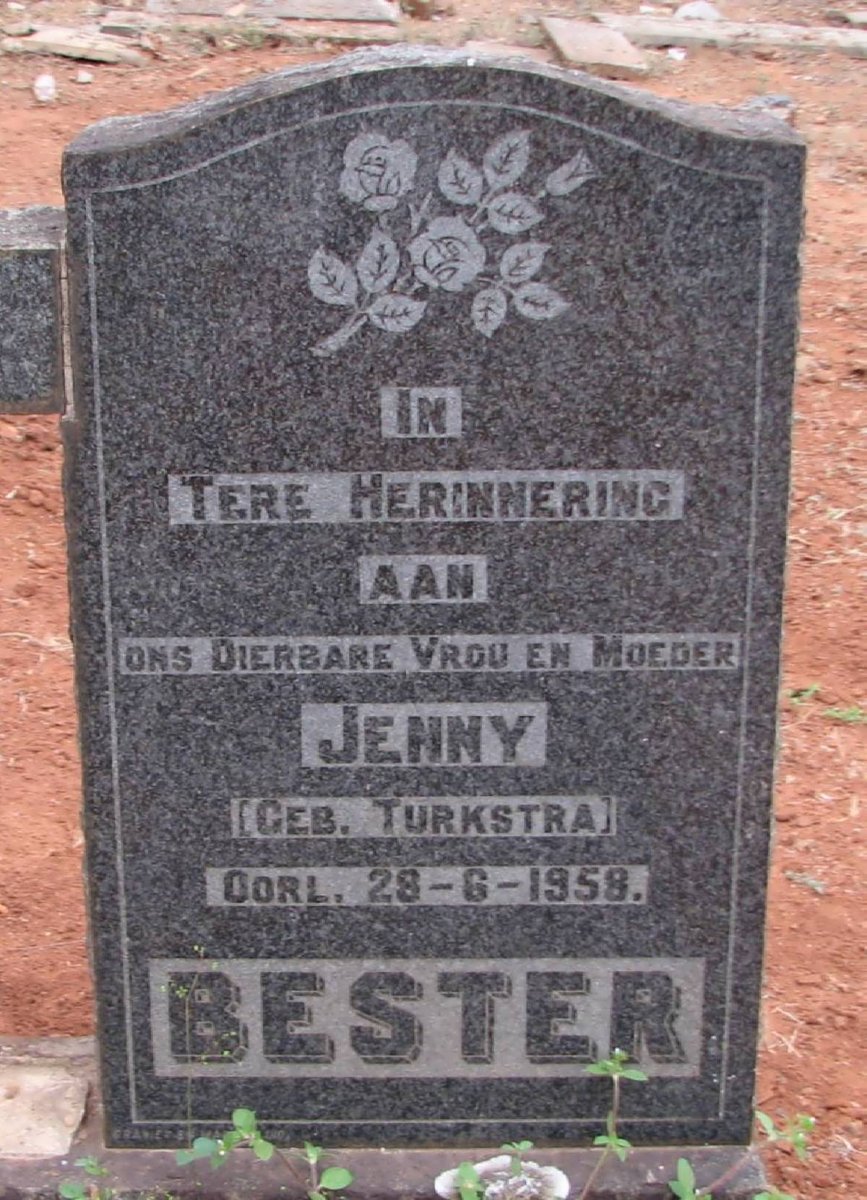BESTER Jenny nee TURKSTRA -1958