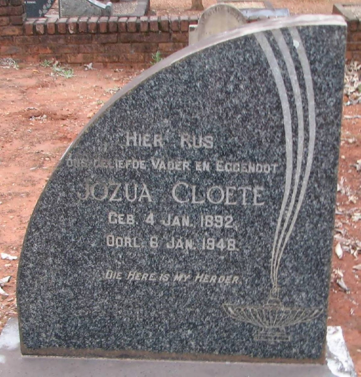 CLOETE Jozua 1892-1948