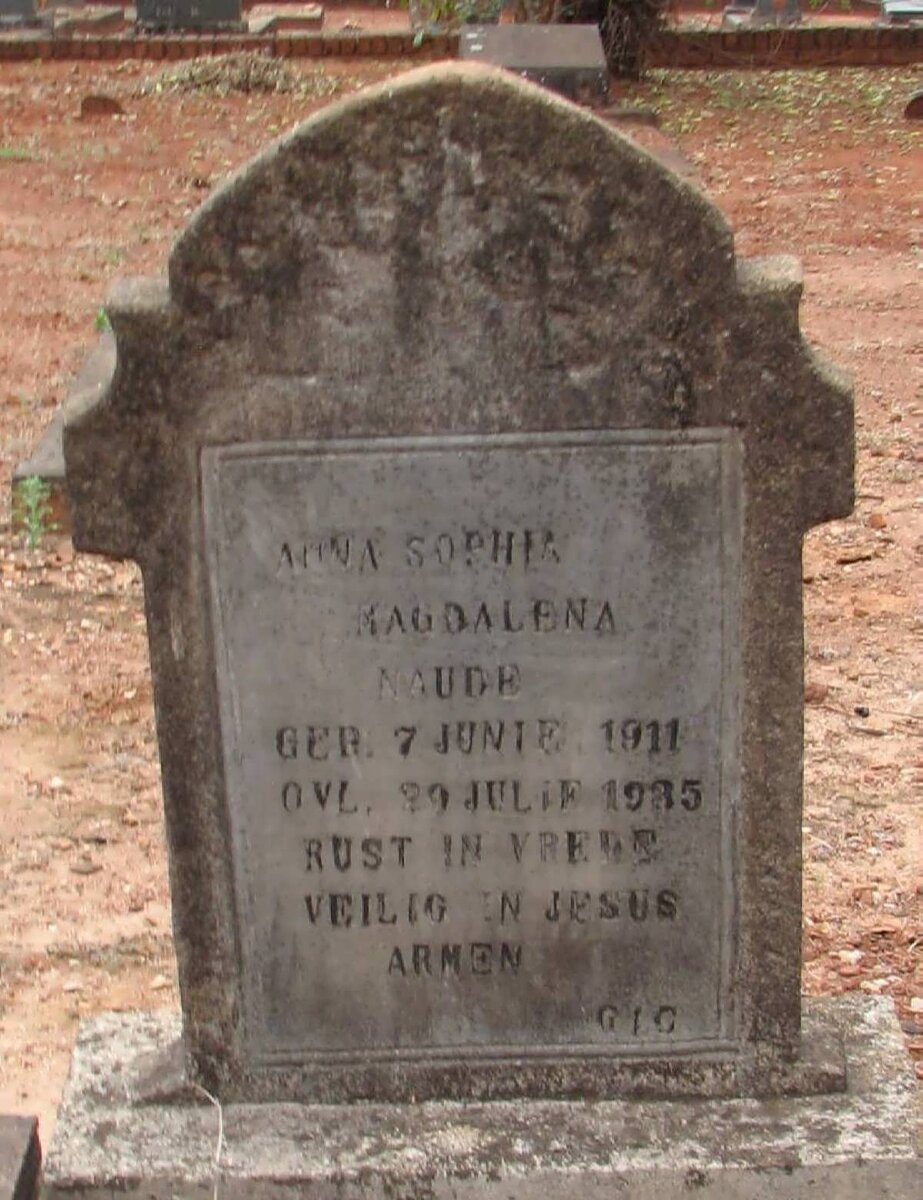 NAUDE Anna Sophia Magdalena 1911-1935