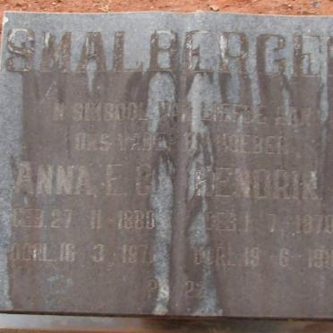 SMALBERGER Hendrik J. 1870-1916 &amp; Anna E.C. 1880-1971