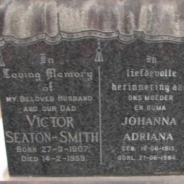 SMITH Victor, Seaton 1907-1959 &amp; Johanna Adriana 1915-1984