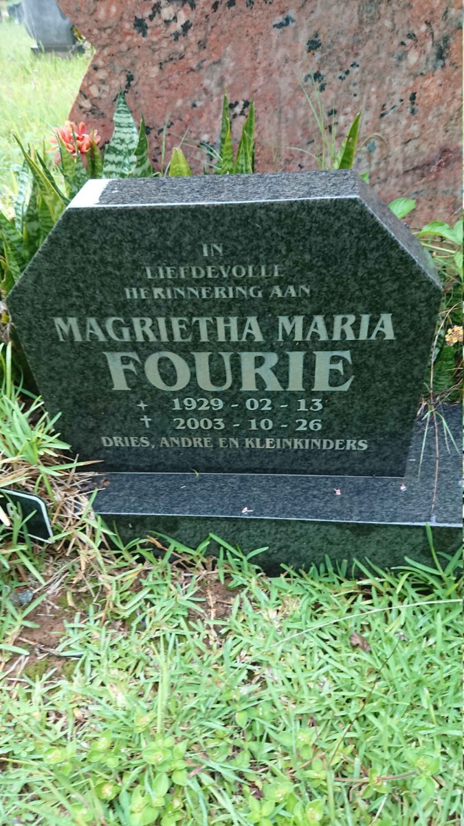FOURIE Magrietha Maria 1929-2003