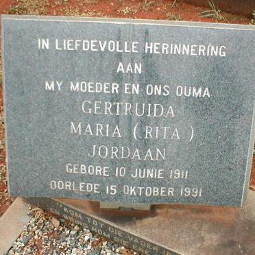 JORDAAN Gertruida Maria 1911-1991
