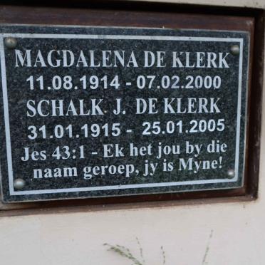 KLERK Schalk J., de 1915-2005 &amp; Magdalena 1914-2000