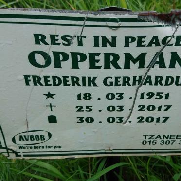 OPPERMAN Frederik Gerhardus 1951-2017