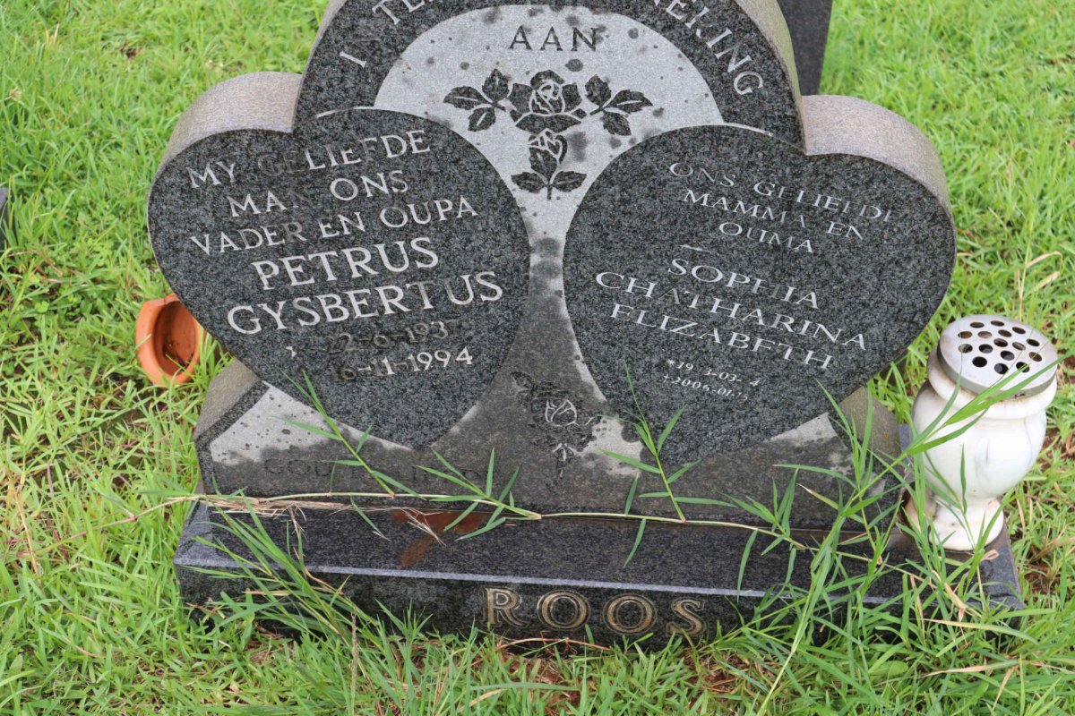ROOS Petrus Gysbertus 1937-1994 &amp; Sophia Catharina Elizabeth 1943-2006